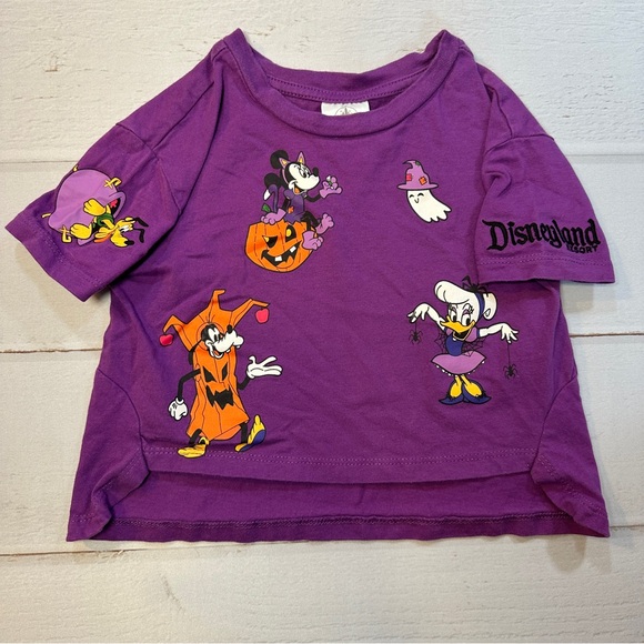 Disney Parks XXS Toddler Girls Tee Disneyland 2022 Purple Halloween Mickey Mouse - Picture 1 of 12